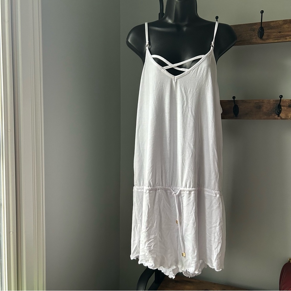 California Waves junior white sleeveless romper swim cover up size XL